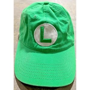 Super Mario Luigi Green Snapback Hat Nintendo Licensed Gaming Adjustable Cap